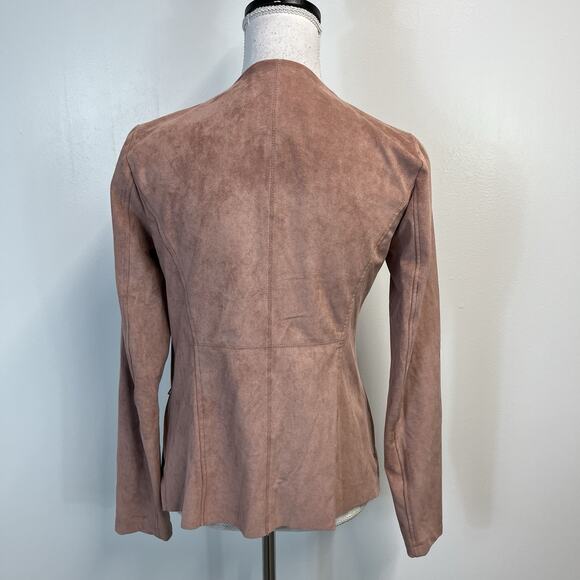 Adrienne Vittadini Blazer Jacket Women's Size XS Dusty Rose Waterfall Microfiber - Picture 7 of 8